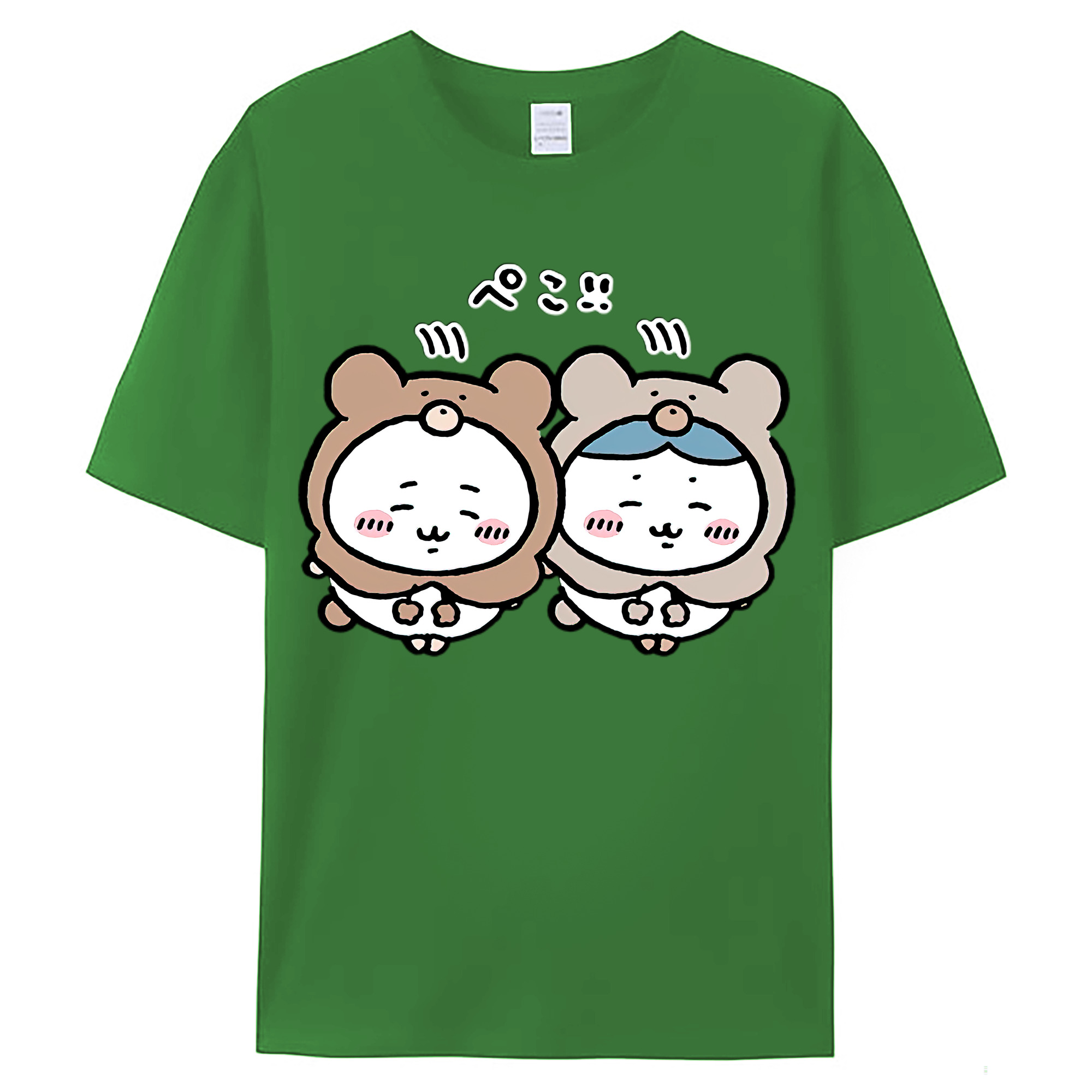 （画像用） ちいかわ ハチワレ Chii-kawa hachiware レディースカジュアルプリントTシャツ（綿100％）